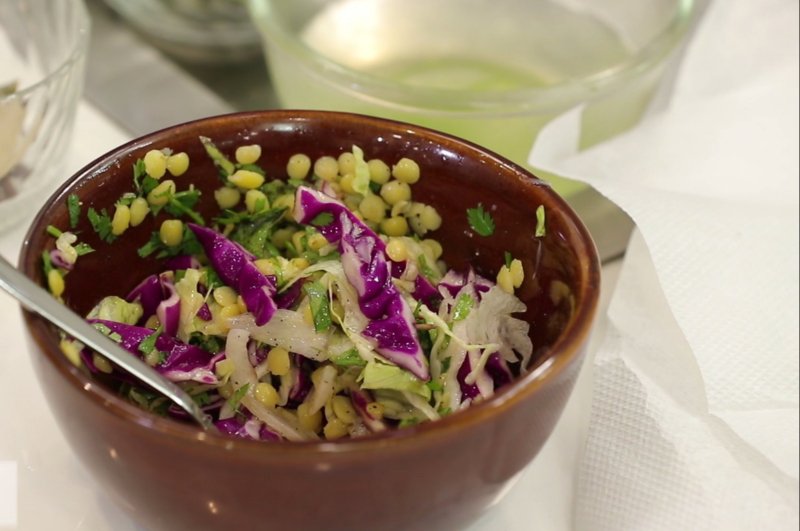 Recipe : Crunchy Cabbage Salad with Toor Dal Dressing